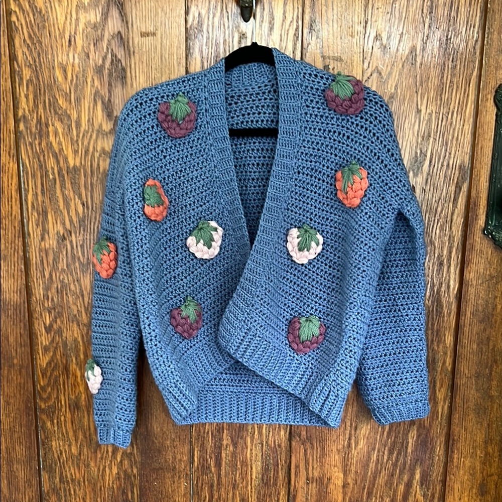 Handmade Crochet Open Front Cardigan